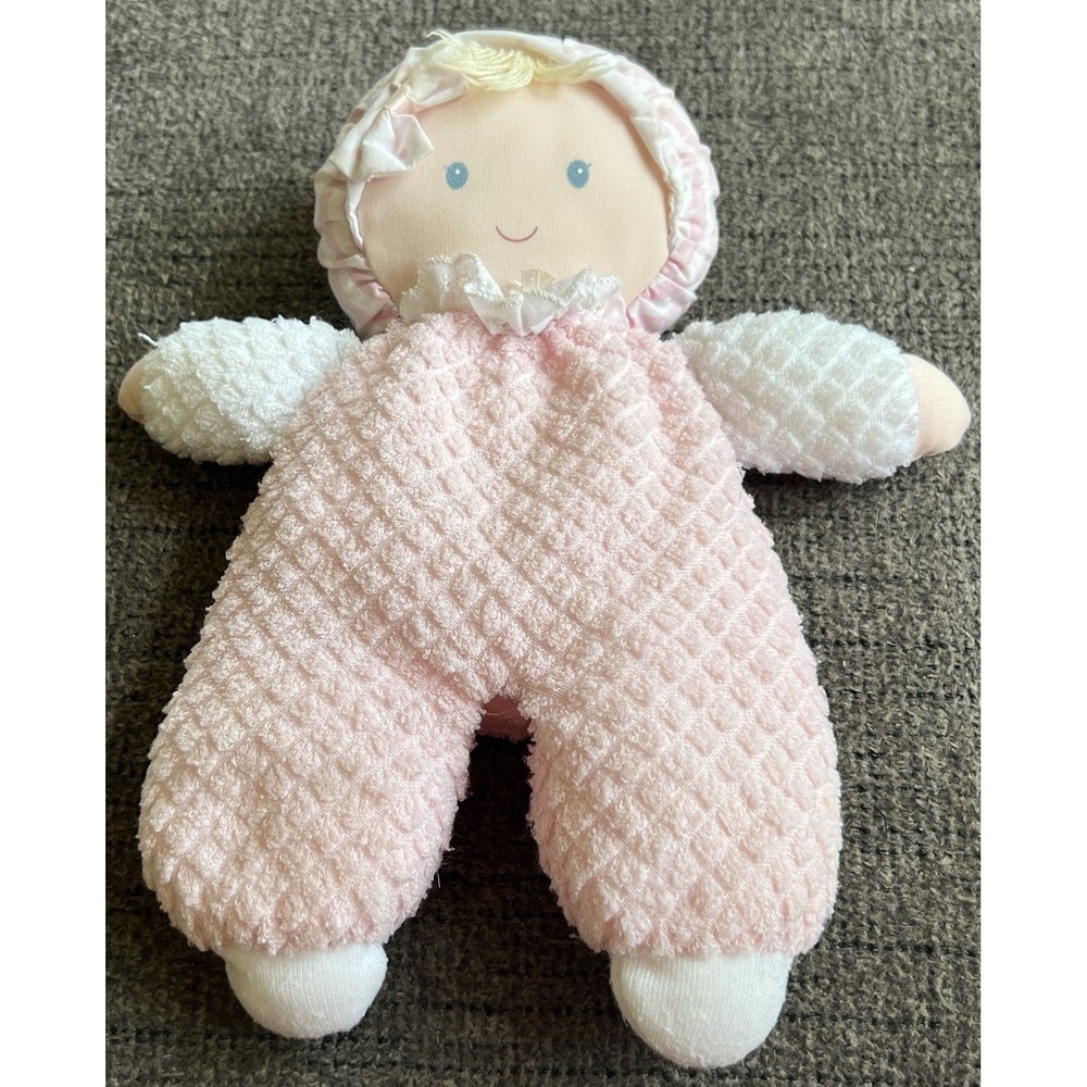 Vintage Eden Pink Terrycloth Girl Doll 10" Plush Baby Toy